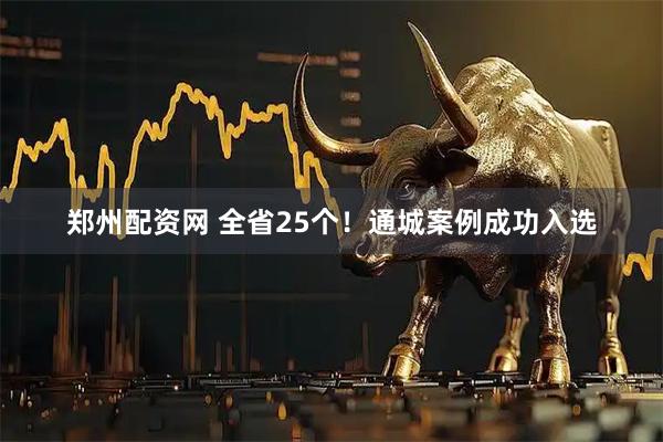 郑州配资网 全省25个！通城案例成功入选